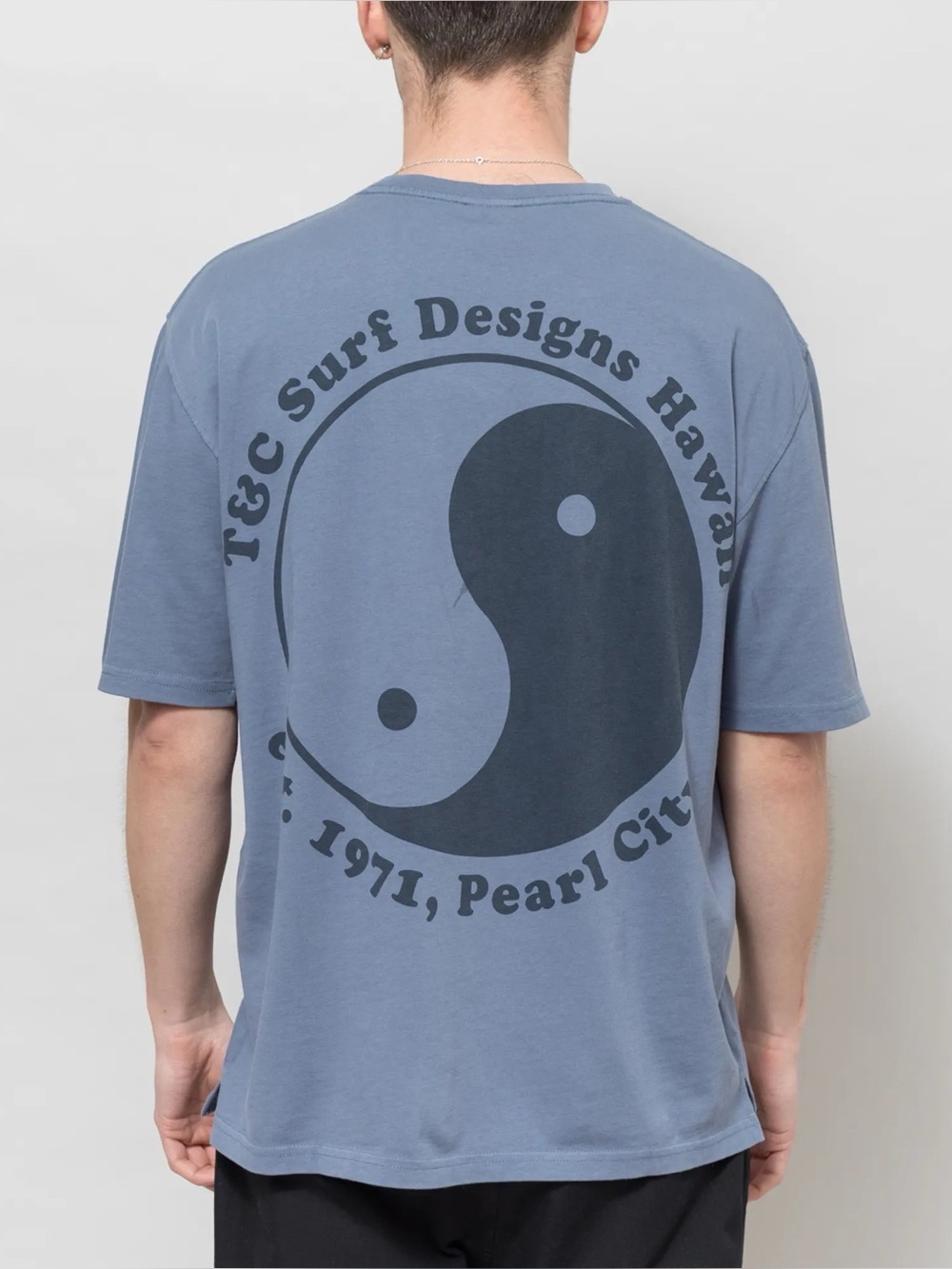 T&C Surf Designs Hawaii OG Mist Pocket T Shirt Navy Blue Organic Cotton